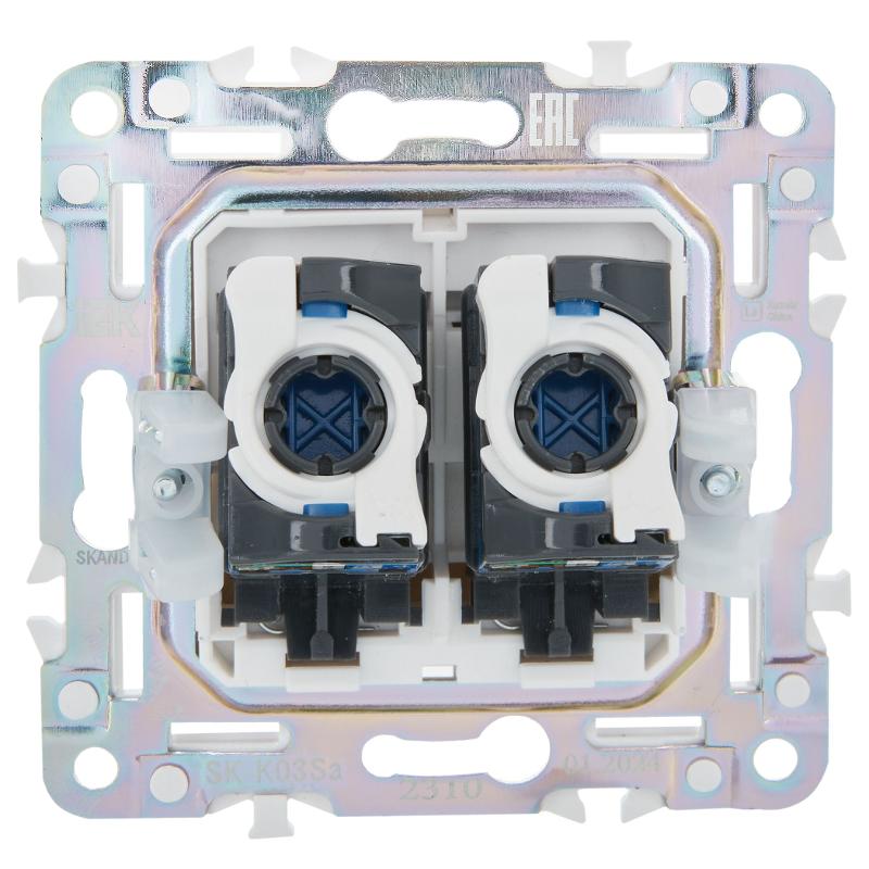SKANDY Розетка компьютерная двойная RJ45 кат.5E SK-K03Sa песочный | SK-K20-1-K98 | IEK — миниатюра 3