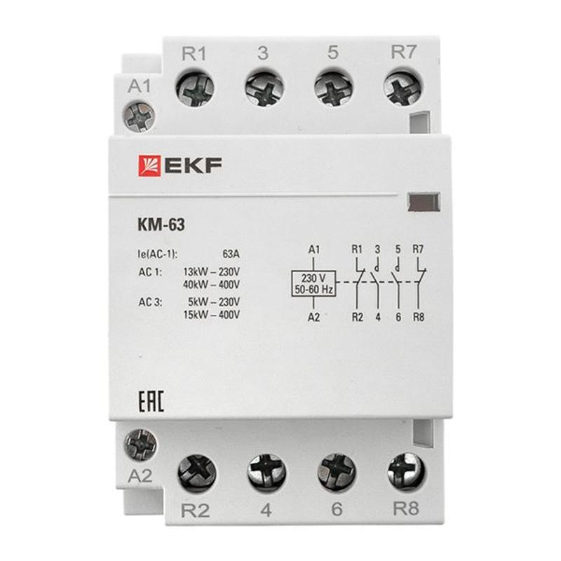 Контактор модульный КМ 63А 2NО+2NC (3 мод.) PROxima| km-3-63-22 | EKF — миниатюра 10