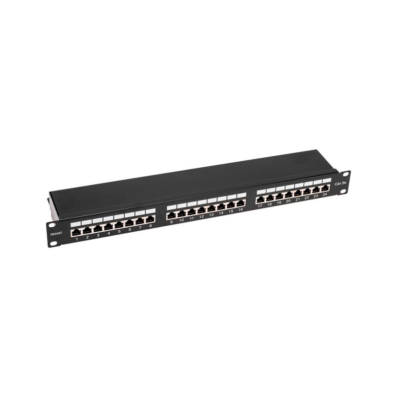 Панель коммутационная 19", 1U, 24 порта, F/UTP, RJ-45, CAT 5e REXANT PRO | 02-0041 | REXANT — REXANT