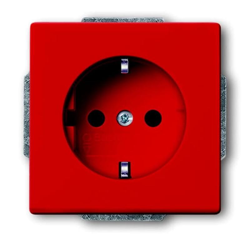 Розетка SCHUKO 16А 250В, со шторками, серия solo/future, цвет красный | 2CKA002013A5464 | ABB — ABB