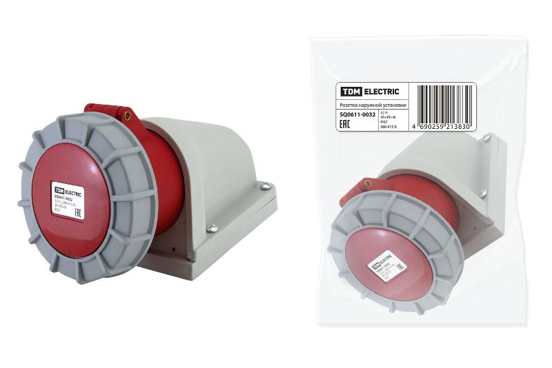 Розетка наружной установки IP67 32А 3Р+РЕ+N 380В | SQ0611-0032 | TDM — TDM ELECTRIC