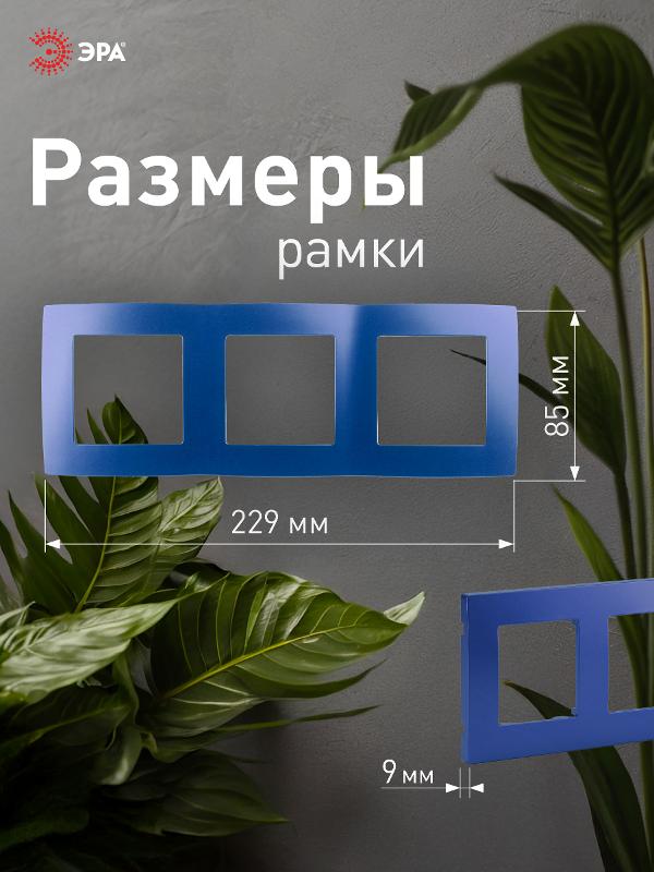 Рамка на 3 поста 12-5003-29  ,  ультрамарин  |Б0019412 | ЭРА — миниатюра 4