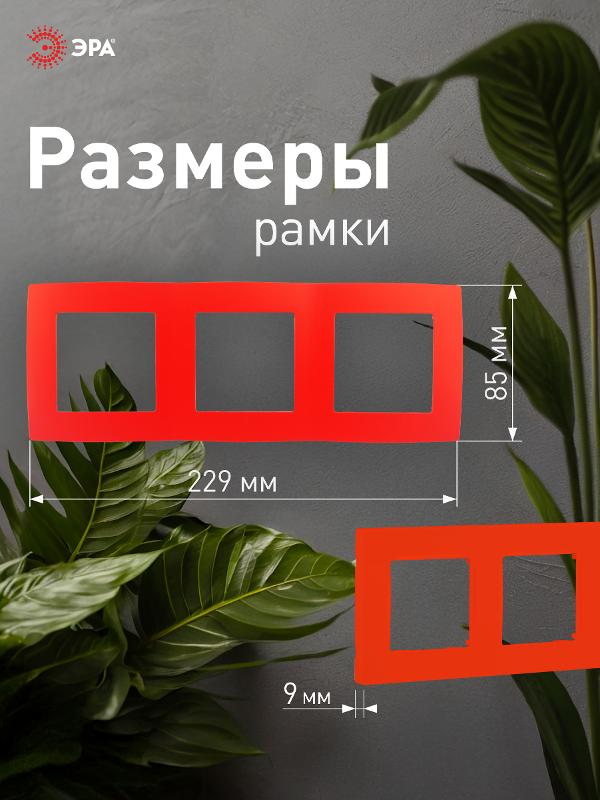 Рамка на 3 поста 12-5003-23  ,  красный  |Б0019406 | ЭРА — миниатюра 4