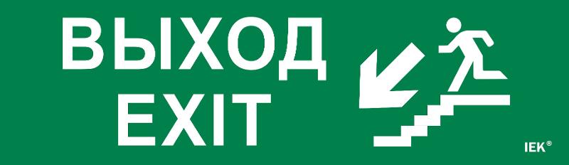 Этикетка самокл. 310х90мм "Выход/лест. вниз/фигура"  | LPC10-1-31-09-VLVNF | IEK — фото 1 | Sento