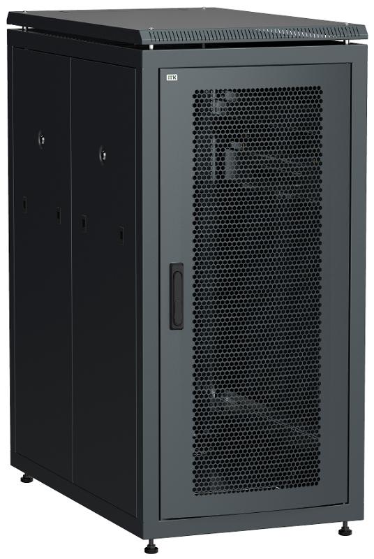 Шкаф сетевой 19" LINEA N 24U 600х1000 мм перфорированные двери черный | LN05-24U61-PP | ITK — ITK