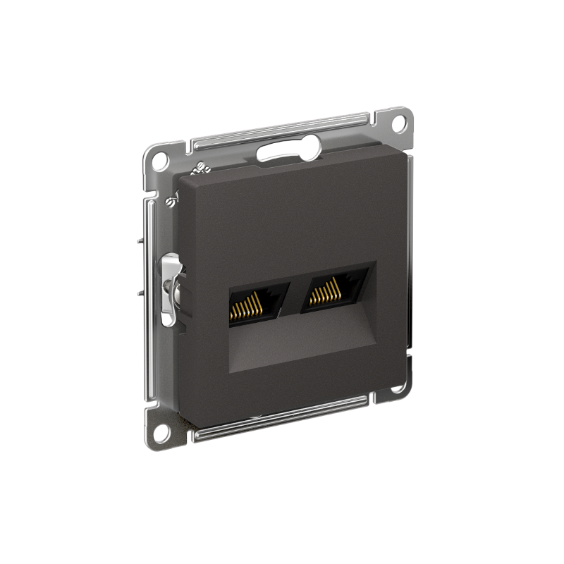 AtlasDesign Базальт Розетка 2-ая компьютерная RJ45+RJ45, кат.5Е, механизм | ATN001485 | SE — Systeme Electric