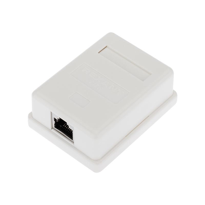 Рoзетка компьютерная внешняя, 1-порт RJ-45 (8P8C), FTP экранированная, категория 6, | 03-0142 | REXANT — REXANT