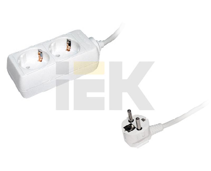 Удлинитель  У02 2 места 2Р+РЕ/5 метров 3х1мм2 16А/250В  | WYP10-16-02-05-Z-N | IEK — миниатюра 2