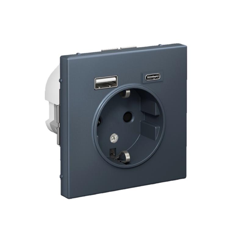 ArtGallery Грифель Розетка 16А с 2 USB A+C, 5В/2,4А/3,0А, 2х5В/1,5А, механизм | GAL000732 | SE — миниатюра 2