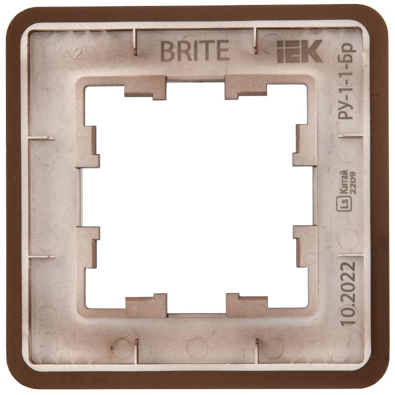 BRITE Рамка 1-ая РУ-1-1-Бр металл коричневый RE AL | BR-M12-M-21-K30 | IEK — миниатюра 5